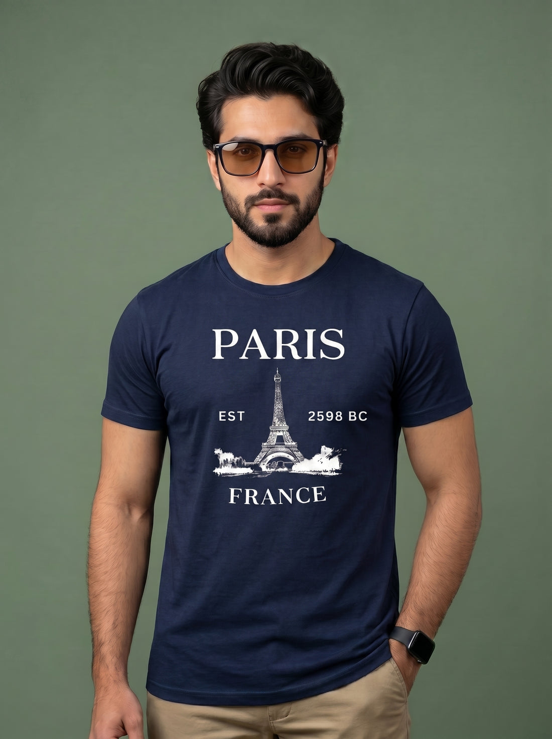 Evenway Men's Paris France Graphic Printed Oversized T-Shirt | Premium Cotton Casual Tee