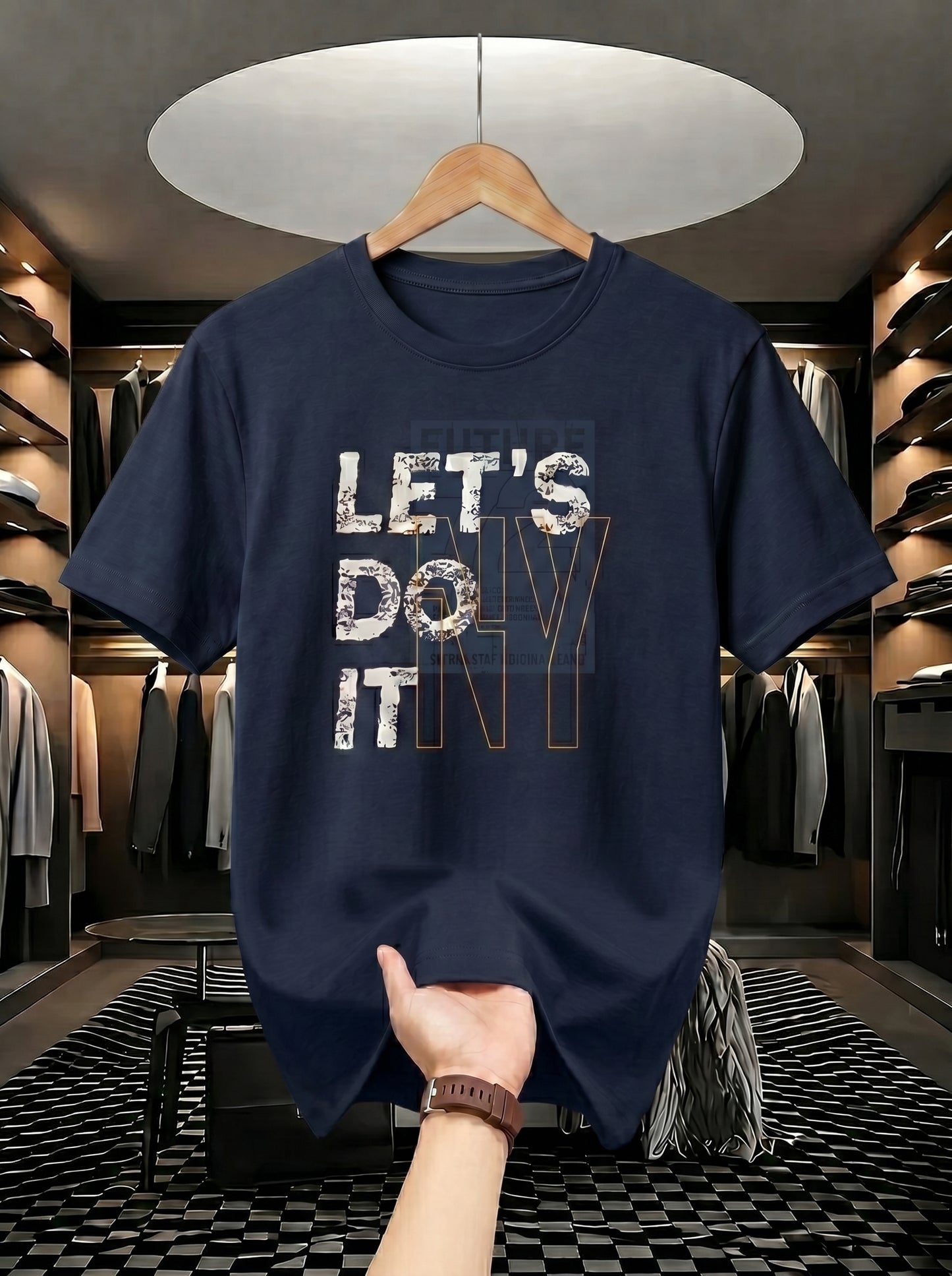 "Men's 'Let's Do It' Graphic Printed Cotton T-Shirt"