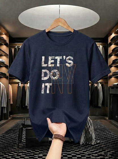 "Men's 'Let's Do It' Graphic Printed Cotton T-Shirt"