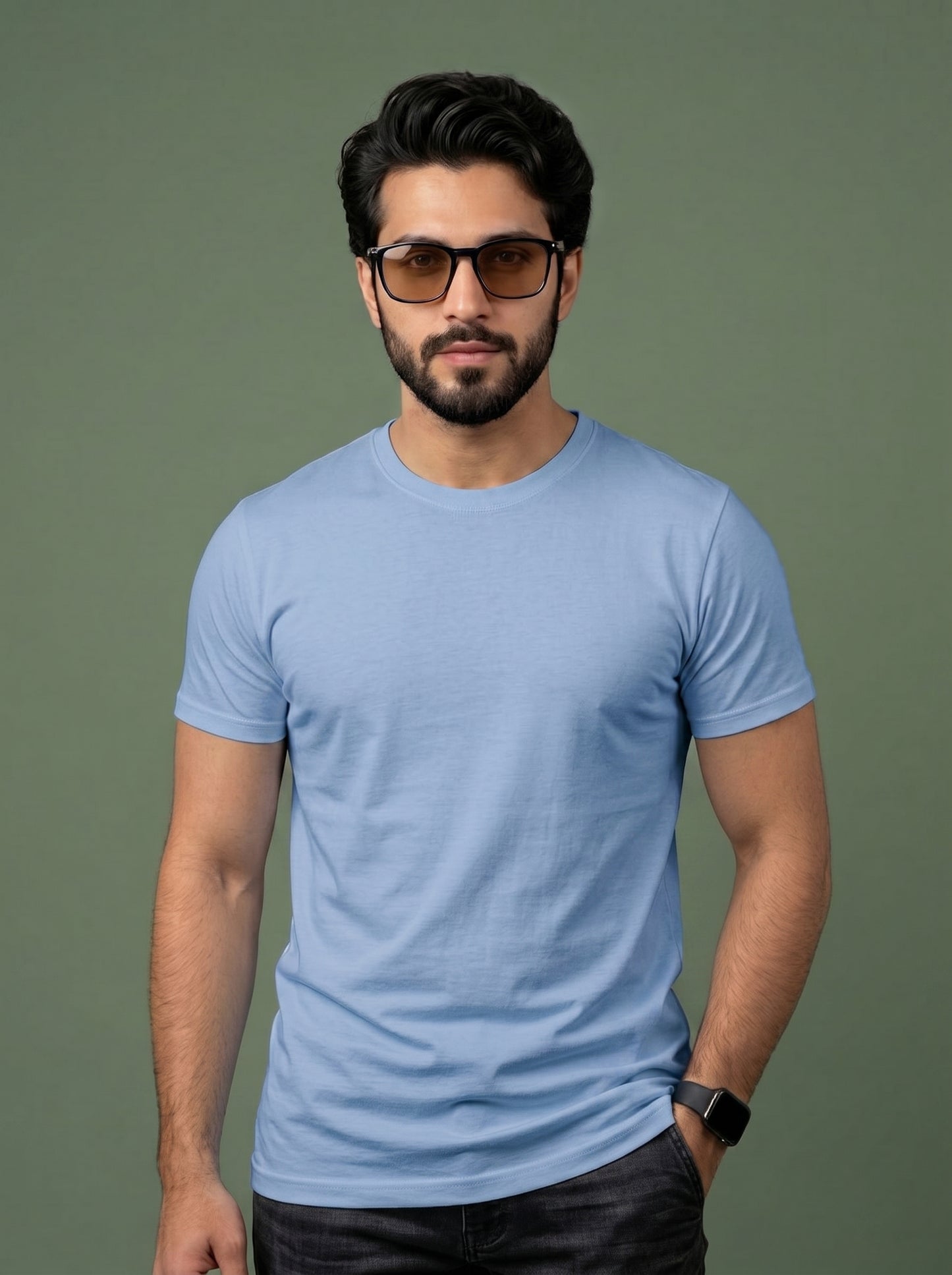 Evenway Men's Regular Fit Plain T-Shirt | 100% Cotton Crew Neck Tee