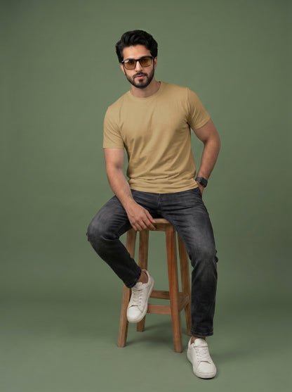 Evenway Men's Regular Fit Plain T-Shirt | 100% Cotton Crew Neck Tee