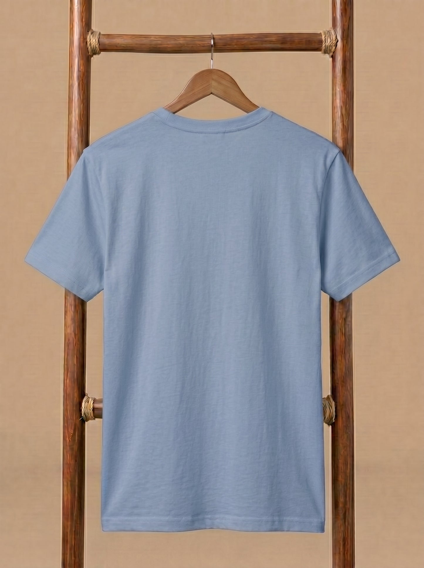 Men's Light Blue Crewneck Tee - Soft Cotton Basic