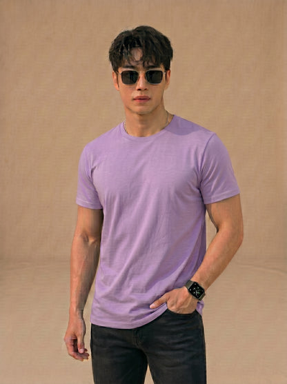 Essential Men's Lavender Crewneck Tee - Soft Cotton