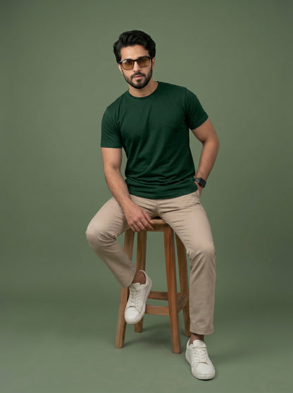 Evenway Men's Regular Fit Plain T-Shirt | 100% Cotton Crew Neck Tee