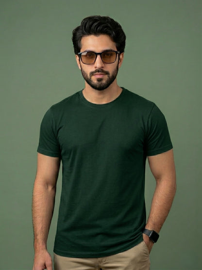 Evenway Men's Regular Fit Plain T-Shirt | 100% Cotton Crew Neck Tee