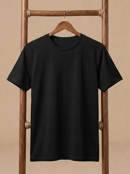 Essential Men's Black Crewneck T-Shirt - Premium Cotton